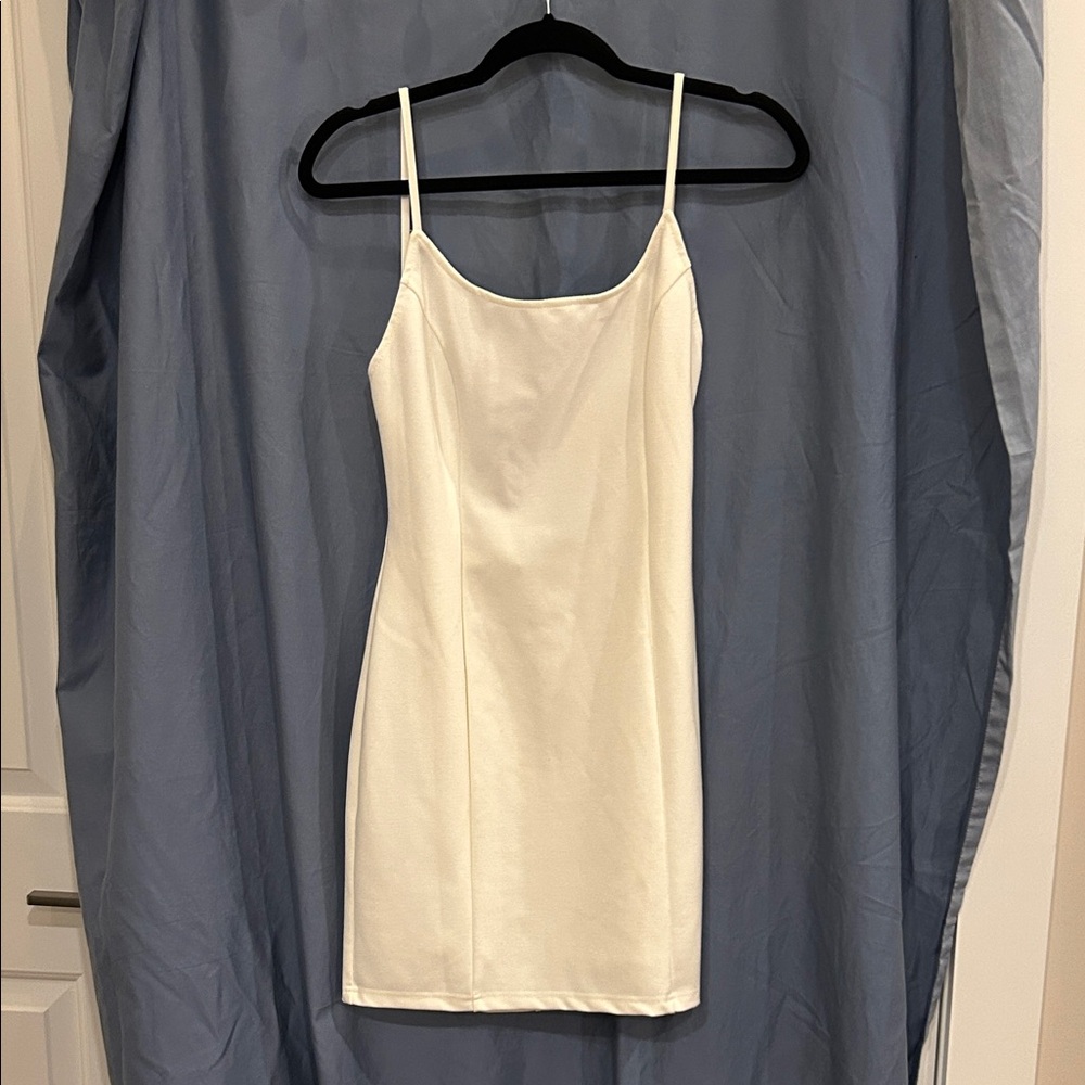 Low Back White Slip Dress